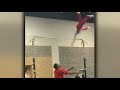 Raw Video: Gymnastics Coach Moves In To Save Athlete From Dangerous Fall