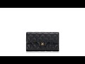 Chanel Caviar Large Trifold Wallet Black