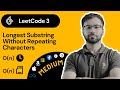 LeetCode 3 Solution in Hindi | Longest Substring Without Repeating Characters | LeetCode Playlist