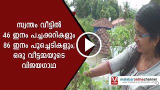 സ്വന്തം വീട്ടിൽ 46 ഇനം പച്ചക്കറികളും 86 ഇനം പൂച്ചെടികളും ; ഒരു വീട്ടമ്മയുടെ വിജയഗാഥ