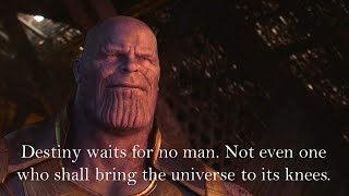 Wise and Badass Thanos Quotes | Avengers Endgame and Infinity War