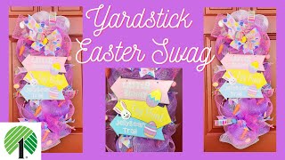 Easy EASTER Yardstick Door Swag DIY Dollar Tree Mesh Wreath 🌸🐰🌸 Spring Home Decor Ideas