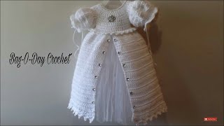 Crochet a Baby Christening Gown Princess Dress Bagoday Crochet Tutorial #330