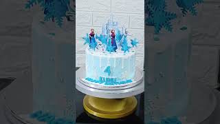 Frozen theme cake design #shorts #frozen #cakedecorating #cakedesign #frozencake #cakedesignideas