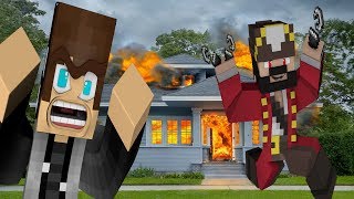 WHO PUT FIRE ON MY HOUSE?!!? (minecraft Trolling \u0026 Griefing)