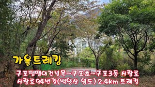 가을트레킹/구포땡땡이건널목~구포초~구포3동 시랑로~시랑로94번길(백양산 임도) 2.4km 트레킹 2022.10.30일