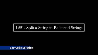 1221.Split a String in Balanced Strings with Javascript | Leetcode solution with javascript in Hindi