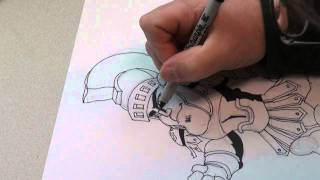 How to draw Michigan State University's Sparty