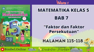 Matematika Kelas 5 Bab 7 : Faktor dan Faktor Persekutuan - Halaman 115-118 Kurikulum Merdeka