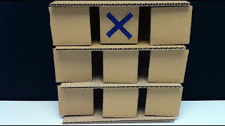 How to make a game of Tic Tac Toe from cardboard - DIY Board Game