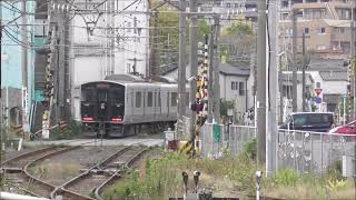 JR九州　817系V1502国分駅～鹿児島中央駅  6945M )   V019 鹿児島中央駅～都城駅（6942M） 鹿児島駅前電停