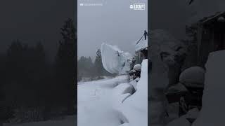 Massive slab of snow sawed off from NorCal home