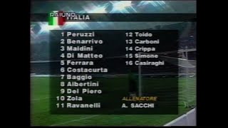 Italy - Ukraine (1995) Euro Qualifiers (Zola, Del Piero, Baggio, Peruzzi, Maldini, Di Matteo)