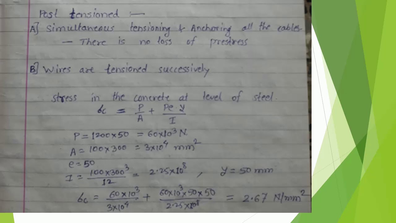 PRESTRESSED CONCRETE DESIGN With SOLVED EXAMPLE // PRESTRESSED CONCRETE ...