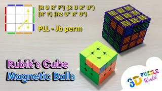 ASMR | PLL Algorithms - Jb perm | MAKE A RUBIK'S CUBE WITH MAGNETIC BALLS | 3D Puzzle DIY Satisfying