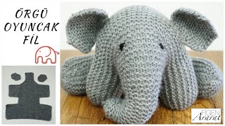 Knitted toy elephant / easiest knitting toy with two needles/ Figen Ararat