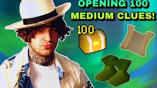 MY LUCK.... LOOT FROM 100 MEDIUM CLUES!- CHAPTER 3- (OSRS)