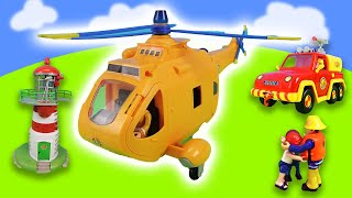 New missions with Fireman Sam | helicopter, ship, fire truck, car toys