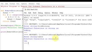 Python Program to Remove Odd Indexed Characters in a string