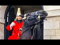 King's Horse gets SPOOKED and runs off down the street as Guard keeps control!