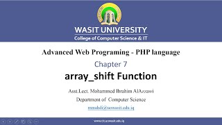 54 PHP array shift Function