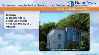 Usedom: Exklusive Jugendstilvilla in bester Lage, zweite Reihe zum Strand - FeWo-direkt.de Video