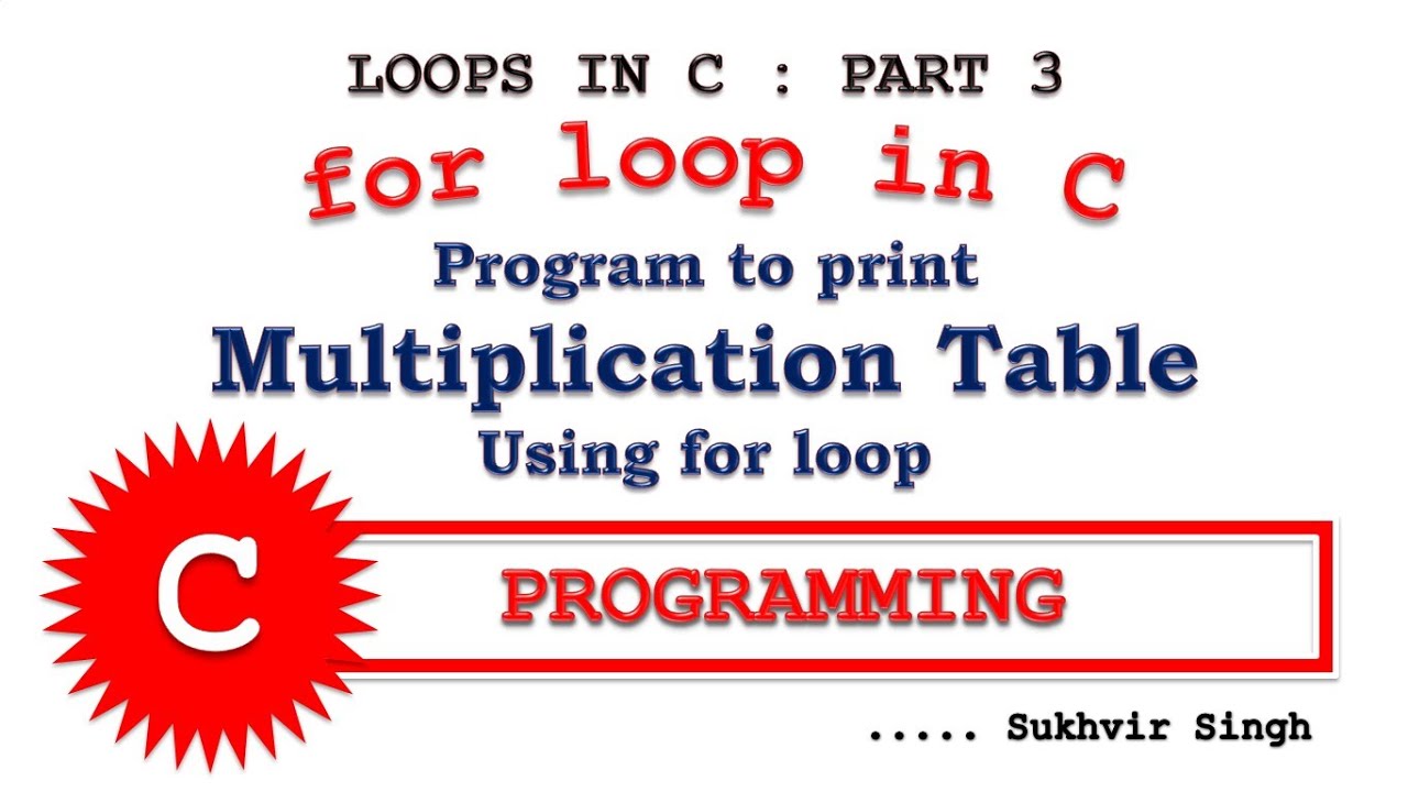 C Program To Print Multiplication Table Using For Loop – NBKomputer