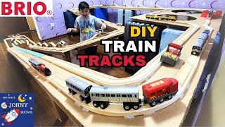 Johny Builds BIGGEST Wooden Track Layout Opens New Brio Trains & MTA Munipals Subway Train Toys