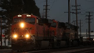 Trains at the double crossings (Ft. NS, UP, and The “Frankenbonnet” BNSF 4729)