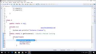 Singleton Class By using Double Checked Locking in Java