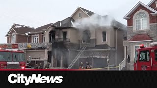 Elderly man dead, two others injured following 3-alarm Brampton house fire