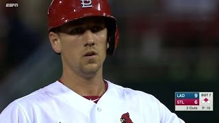 LAD@STL: Piscotty hits a two-run double down the line