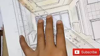 How to Draw - How to Sketch, your interior view in a Bare Floorplan