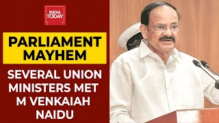 Several Union Ministers Meet RS Chairman M Venkaiah Naidu To Demand Action Against Unruly MPs
