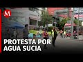 Van 3 días de bloqueo en Insurgentes Sur por la crisis de agua contaminada