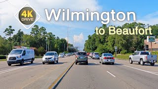 4K DRIVE USA Wilmington to Beaufort NORTH CAROLINA driving