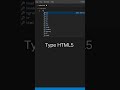 VS code Emmet shortcut to write html boiler plate tips and tricks#shorts #vscode