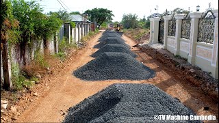 Wonderful Building Foundation Village Road Construction By Motor Grader Pushing And Grading Gravel