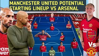 MAN UNITED VS ARSENAL (3-2-4-1) | Arsenal potential starting lineup EPL MATCHWEEK 4 2023/2024