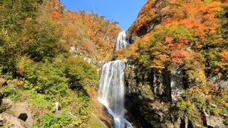 錦秋の中の又渓谷「安の滝」日本の滝100選-1-1080p