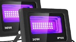 30W LED Black Light, IP66 Waterproof Outdoor\u0026Indoor Stage Light Black LED Floodlight Review