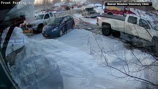 Surveillance video captured the dramatic moment a firehouse in upstate New York collapsed