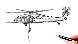 How to draw a Soldier Army helicopter | Easy Drawing