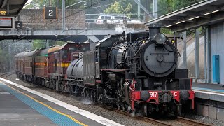 Steam Train Through Sydney's Southern Suburbs! (The Christmas Kiama Picnic Train) | 5917 \u0026 4716