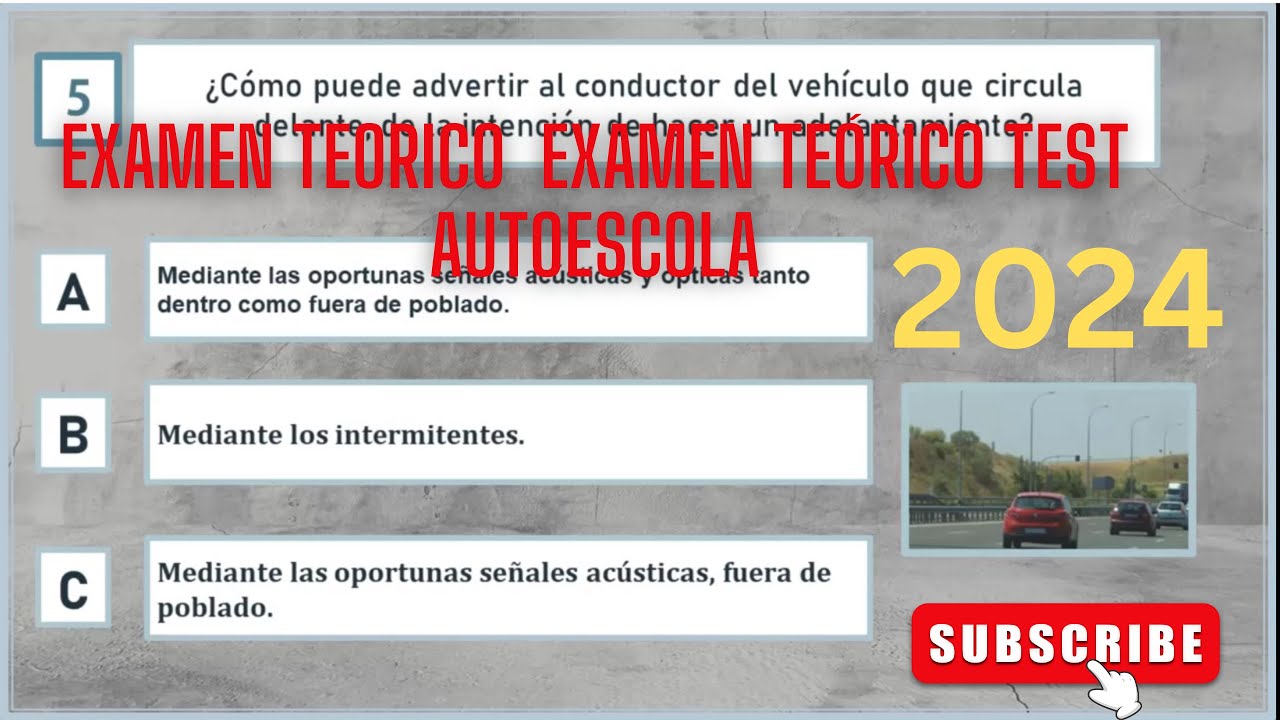 Examen Teorico DGT 2024 ESPAÑA TEST EXAMEN TEÓRICO TEST AutoEscola ...