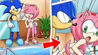 Amy persuaded Sonic to take a hot tub, but... 😅 [Sonic comic dub]