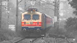 Two WAP5 and two premium trains back to back from same location