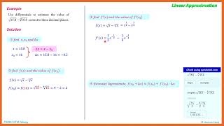 Linear Approximation Homework 35 example 1