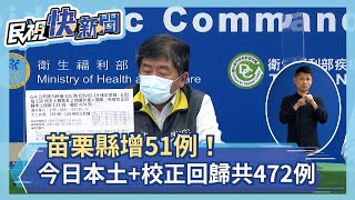 快新聞／苗栗縣增51例！ 本土+校正回歸共472例　再添21死－民視新聞