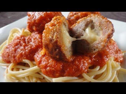 Mozzarella Stuffed Meatballs Mozzarella Stuffed Meatballs